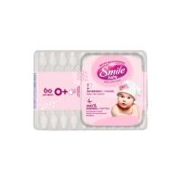 Smile Baby Набор ватных палочек для детей с ограничителем 60 шт