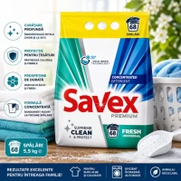 Стиральный порошок со свежим ароматом Savex Premium Fresh 5,5 кг 68 стирок - thumbs image 2