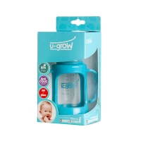 Biberon cu protectie, sticla, 120 ml, U-grow