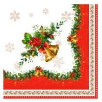 Silken Servetele de Anul Nou Cadru de Craciun 33x33 3 str 18buc