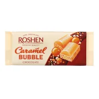 Ciocolata Roshen alba aerata cu caramela 80g