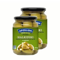Apollon Зелёные оливки фаршированные миндалём 370мл - thumbs image 2