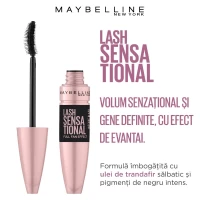 Mascara pentru volum si gene definite Lash Sensational, Intense Black, 9.5 ml, Maybelline - thumbs image 4