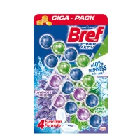 Bref Блок туалетный для унитаза Power Active Lavender Field & Pine 4*50 г