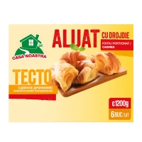 Aluat foietaj cu drojdie portionat congelat 1200g, Casa Noastra
