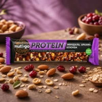 Nut&Go Batonas Protein migdale, merisoare 36 g - thumbs image 2