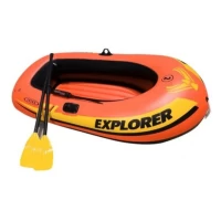 Barca gonflabila Explorer 200 cu vasle si pompa, 185×94×41 cm, max. 95 kg, 6+ ani, Intex (58331)