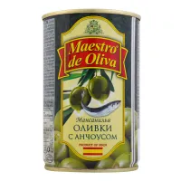 Оливки Maestro de Oliva з анчоусом ж/б 300г - thumbs image 1