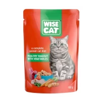 WISE CAT hrana pentru pisici ragu pasare si legume 100g
