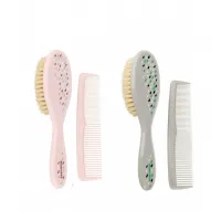 Baby Nova Set perie și pieptene cu peri naturali (roz sau gri), 1 buc. - thumbs image 3