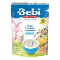 Каша молочная 7 злаков Bebi Premium с черникой (6+ мес.), 200 г