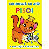 Coloreaza cu apa! Pisoi+exercitii de dezvoltare