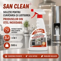 San Clean Spray pentru lustruirea oțelului și metalului, 500 ml - thumbs image 2