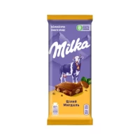 Milka Ciocolată cu lapte si migdale întregi, 90g