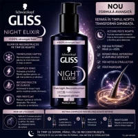 Gliss Ser tratament pentru par deteriorat si despicat, Night Elixir Overnight Reconstruction, 100ml - thumbs image 2