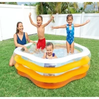 Piscină gonflabilă pentru copii Summer Colors cu bază gonflabilă, 185×180×53 cm, 460 L, Intex - thumbs image 2