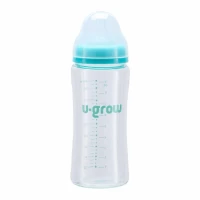Biberon din sticla 260 ml, cu 2 tetine suplimentare, U-grow - thumbs image 2