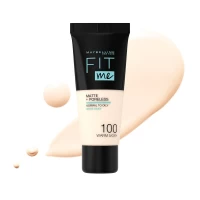 Fond de ten mat Nuanta 100 Warm Ivory Fit Me, 30 ml, Maybelline