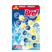 Bref Блок туалетный для унитаза Power Active Лимонная и Океанская Свежесть 4*50 г