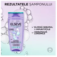 L'Oreal Paris Elseve Hyaluron Pure Очищающий шампунь для жирной кожи головы и корней, а также обезво - thumbs image 2
