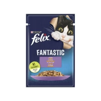 Felix Fantastic Влажный корм пауч с ягненком в желе 85г для кошек