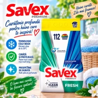 Стиральный порошок со свежим ароматом Savex Premium Fresh 9 кг 112 стирок - thumbs image 2