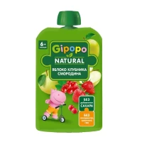 Gipopo Piure de fructe pentru copii Fructe Padure, Mar, Capsuna, Coacaza Rosie 90g