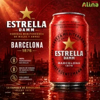 Estrella Damm Bere Blonda Barcelona 330ml Doza - thumbs image 2