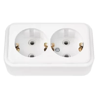 Astel Розетка, С Заземлением, 2 розеток, Белый, S1210, - thumbs image 2