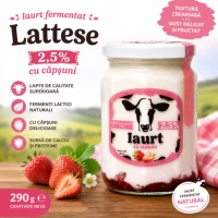Iaurt fermentat Lattese 2,5% 290 gr Capsuni - thumbs image 2