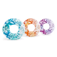 Colac gonflabil transparent cu imprimeu floral, 91 cm, max. 60 kg, 3 culori, 9+ ani, Intex (59251) - thumbs image 2