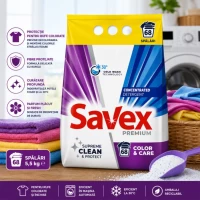 Стиральный порошок со свежим ароматом Savex Premium Color 5,5 кг 68 стирок - thumbs image 2
