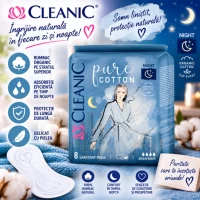 Ночные гигиенические прокладки Cleanic Pure Cotton Night 8 шт - thumbs image 2