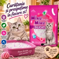 Miau Miau Asternut igienic pentru pisici Silicat 8l Floral - thumbs image 2