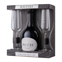 Maestro Набор игристое вино белое брют 0,75 л + 2 бокала богемия - thumbs image 2