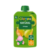 Gipopo Piure de fructe pentru copii, Păr delicat, de la 4 luni, 90 g