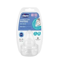 Соска силиконовая быстрый поток Chicco Physio 4m+, 2 шт - thumbs image 1