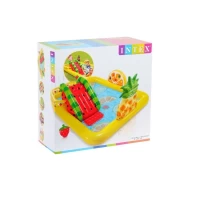 Intex Centrul de joc gonflabil cu topogan Fructe 244x191x91cm, 493L, 2+