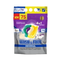 Wash&Free Detergent capsule Iasomie si lavanda cu sapun de Marsilia 75 buc