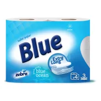 Zebra Hartie igienica 4 role 3 straturi Color Blue - thumbs image 1