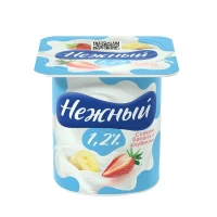 Iaurt Nejnii 1.2% cu suc de banane și căpșuni 100 g