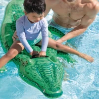Plută gonflabilă Crocodil cu mânere, 168×86 cm, max. 40 kg, 3+ ani, Intex (58546) - thumbs image 2
