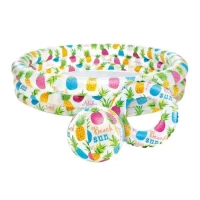 Piscină gonflabilă pentru copii Fruity Delight cu minge si colac, 132×28 cm, 248 L, 2+ ani, Intex - thumbs image 2