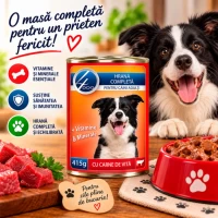 4Dog Conserva pentru caini adulti cu carne de vita 415gr - thumbs image 2