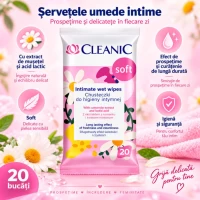Cleanic Soft servetele umede pentru igiena intima 20 buc - thumbs image 2