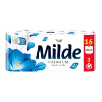 Milde Туалетная бумага, 3 слоя, 16 рулонов Cool Blue