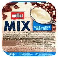 Muller Mix iaurt cu aroma de vanilie cu bile de cereale si ciocolata alba 130 g - thumbs image 3