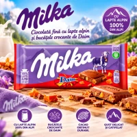 Milka Ciocolata cu bucati de caramela si migdale 90 gr - thumbs image 3