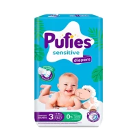 Pufies Scutece Sensitive ML MP MIDI N3, 6-10 kg, 62 buc