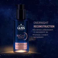 Gliss Ser tratament pentru par normal spre uscat, Night Elixir Overnight Moisture, 100ml - thumbs image 2